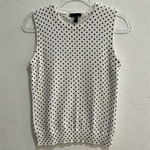J.Crew classic white sleeveless top knit pullover or vest women’s size Small